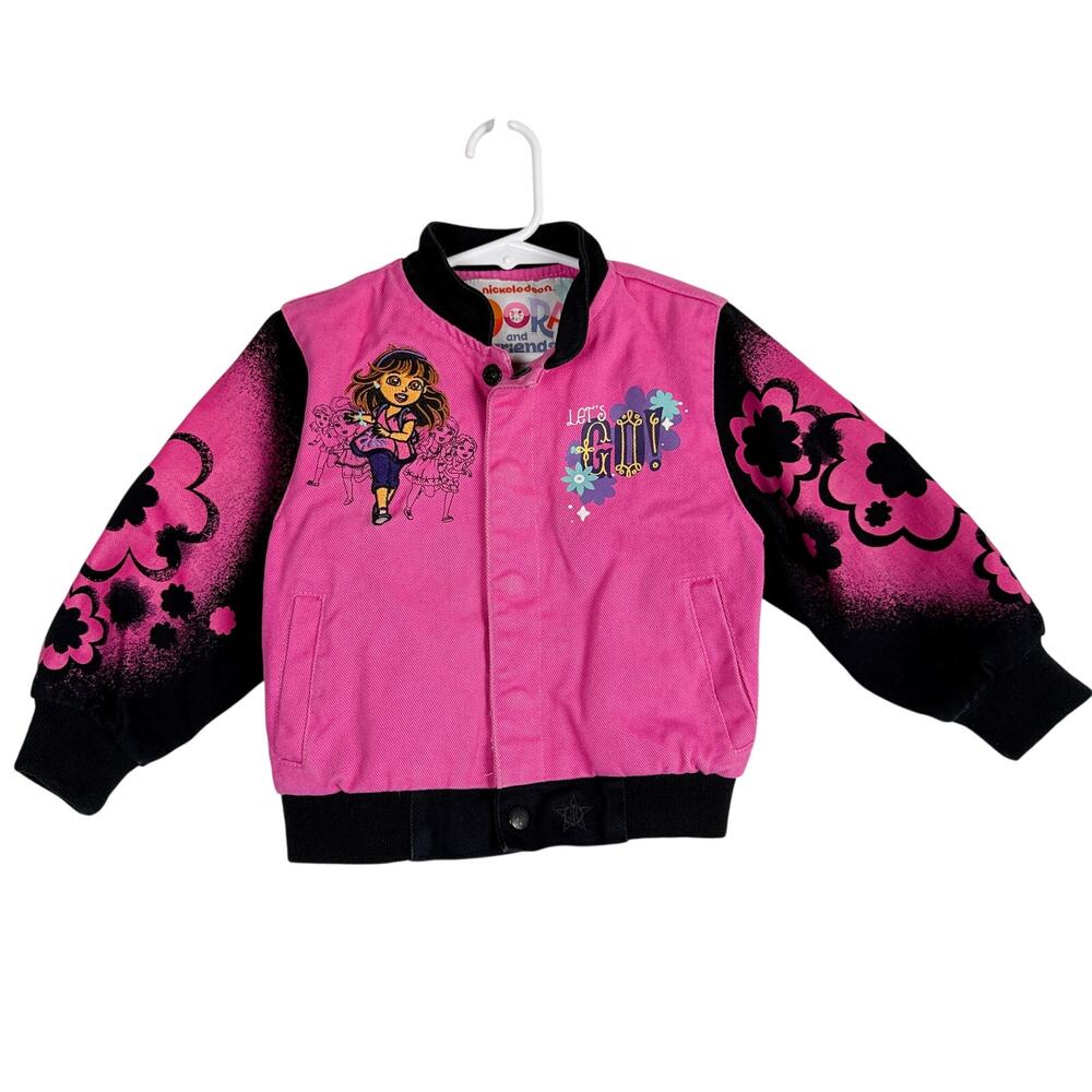 Nickelodeon Dora and Friends Embroidered Bomber Jacket Pink - 2 2T